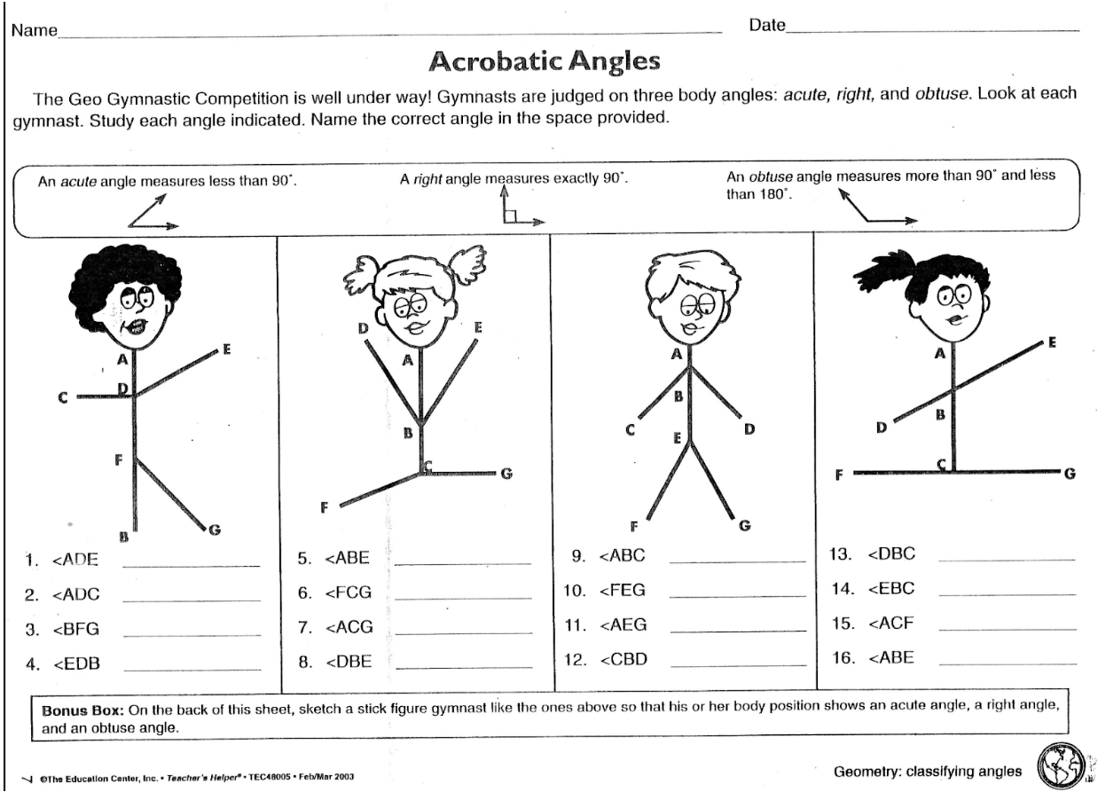 3 Types of Angles: Right, Acute, and Obtuse  Types of angles, Angles math  activity, Angle activities