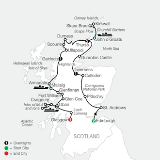tourhub | Globus | Scottish Highland Fling | Tour Map