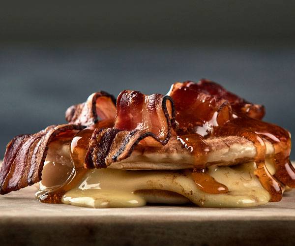 Enjays American pancake with cheese bacon