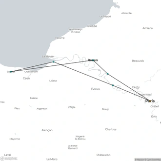 tourhub | Riviera Travel | Gastronomy of the Seine - MS Jane Austen | Tour Map