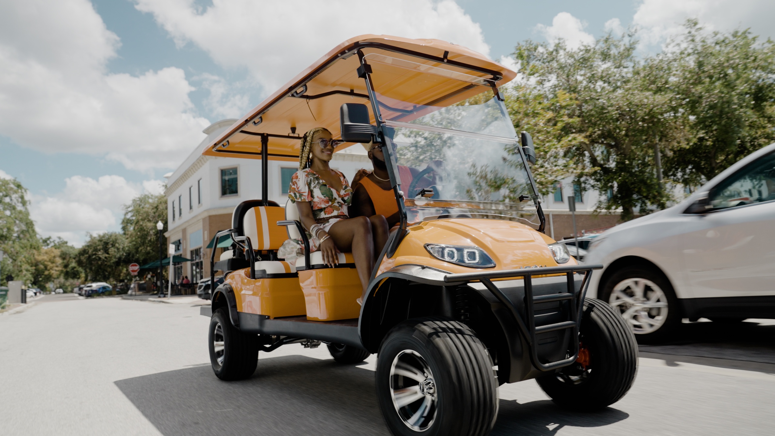 Thumbnail image for Luxury Open-air Golf Carts Rentals with Bluetooth & Color Lights