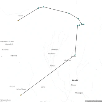 tourhub | Alaitol Safari |  12-Days Grand Traverse - Kilimanjaro Climb      | Tour Map