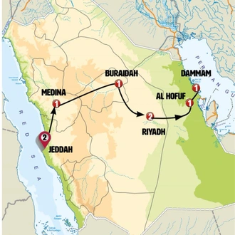 tourhub | Europamundo | Saudi Arabia, the desert jewel | Tour Map