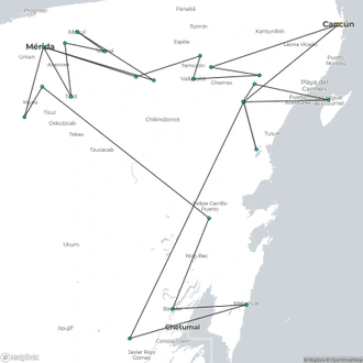 tourhub | Today Voyages | Yucatecan Honeymoon | Tour Map