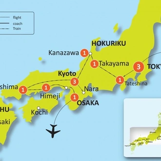 tourhub | Tweet World Travel | Japan In-Depth Cherry Blossom Tour | Tour Map