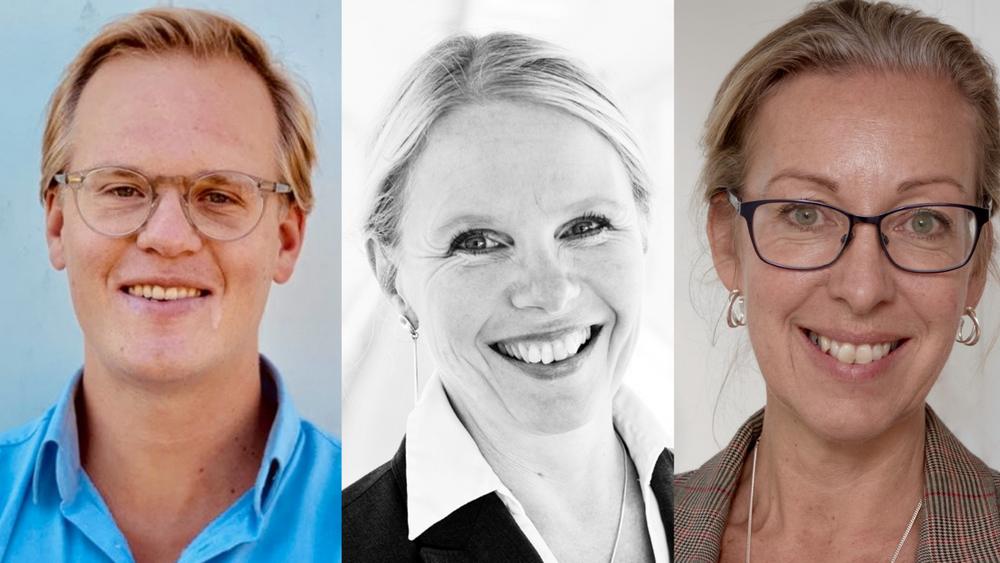 Filip Peters - vd för Acorai, Karin von Wachenfeldt - vd för Amplio Pharma, och Helene Hartman - vd för Xinnate