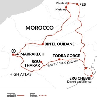 tourhub | Explore! | Highlights of Morocco | Tour Map