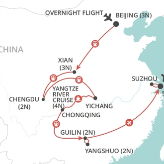 tourhub | Wendy Wu | Magnificent China | Tour Map