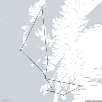 tourhub | HX Hurtigruten Expeditions | The Scottish Isles – Island Hopping in the Hebrides | Tour Map