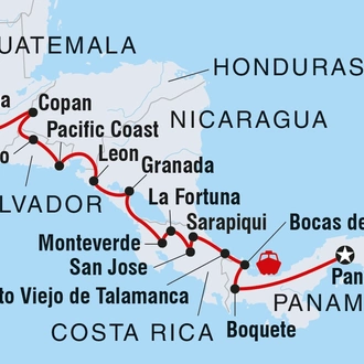 tourhub | Intrepid Travel | Amazing Central America | Tour Map