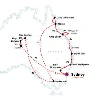 tourhub | G Adventures | Sydney Roundtrip: Australia's Greatest Hits | Tour Map