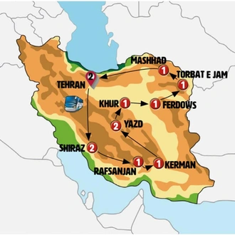 tourhub | Europamundo | Ancient Persia, Persepolis and Mashad | Tour Map