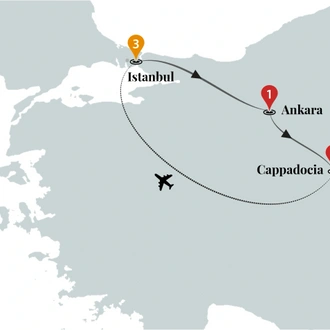 tourhub | Ciconia Exclusive Journeys | Istanbul to Cappadocia Luxury Turkey Tour | Tour Map
