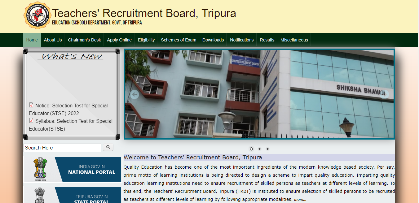 TRB Tripura Official Website