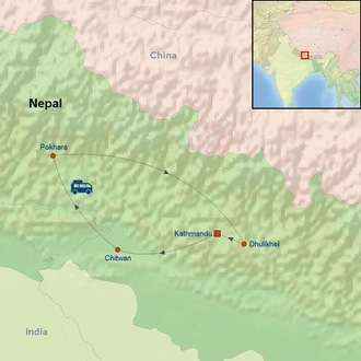 tourhub | Indus Travels | Picturesque Solo Nepal Tour | Tour Map