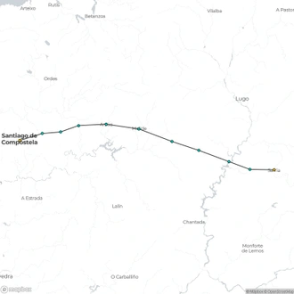 tourhub | The Natural Adventure | Camino Frances Last 100 km Relaxed: Sarria to Santiago in 12 Days | Tour Map