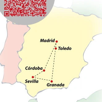 tourhub | VPT TOURS | 4 days Andalucia & Toledo from Madrid (Mondays) | Tour Map