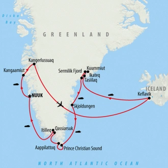 tourhub | On The Go Tours | Greenland Encompassed - 12 days | Tour Map