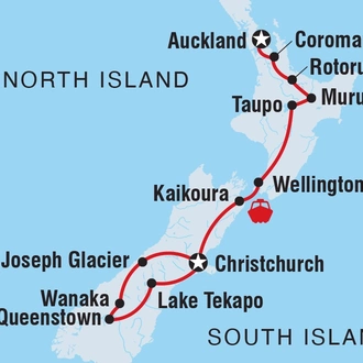 tourhub | Intrepid Travel | New Zealand Amplified (Southbound) | Tour Map