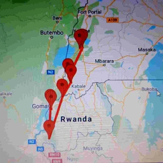tourhub | Verdoro Safaris | Uganda and Rwanda Gorilla Tracking | Tour Map