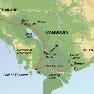 tourhub | Exodus Adventure Travels | Southeast Asia Family Adventure | Tour Map