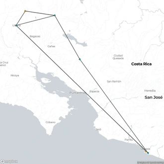 tourhub | Destination Services Costa Rica | Exotic Costa Rica | Tour Map