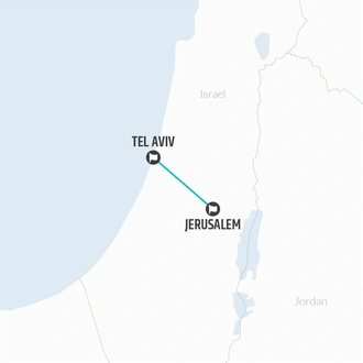 tourhub | Bamba Travel | Tel Aviv & Jerusalem Experience 4D/3N | Tour Map