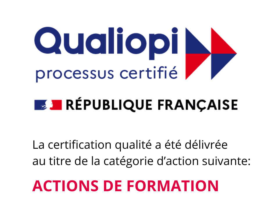 Qualiopi pour les actions de formations - valide du 20/09/2024 au 19/09/2027 - Première émission le 20/09/2021