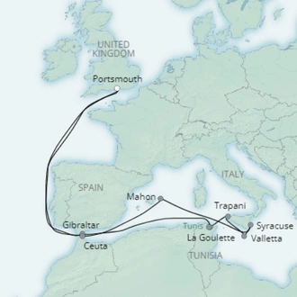 tourhub | Saga Ocean Cruise | From Sicily to the Souks | Tour Map