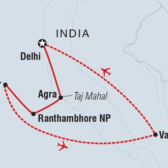 tourhub | Intrepid Travel | Premium India | Tour Map