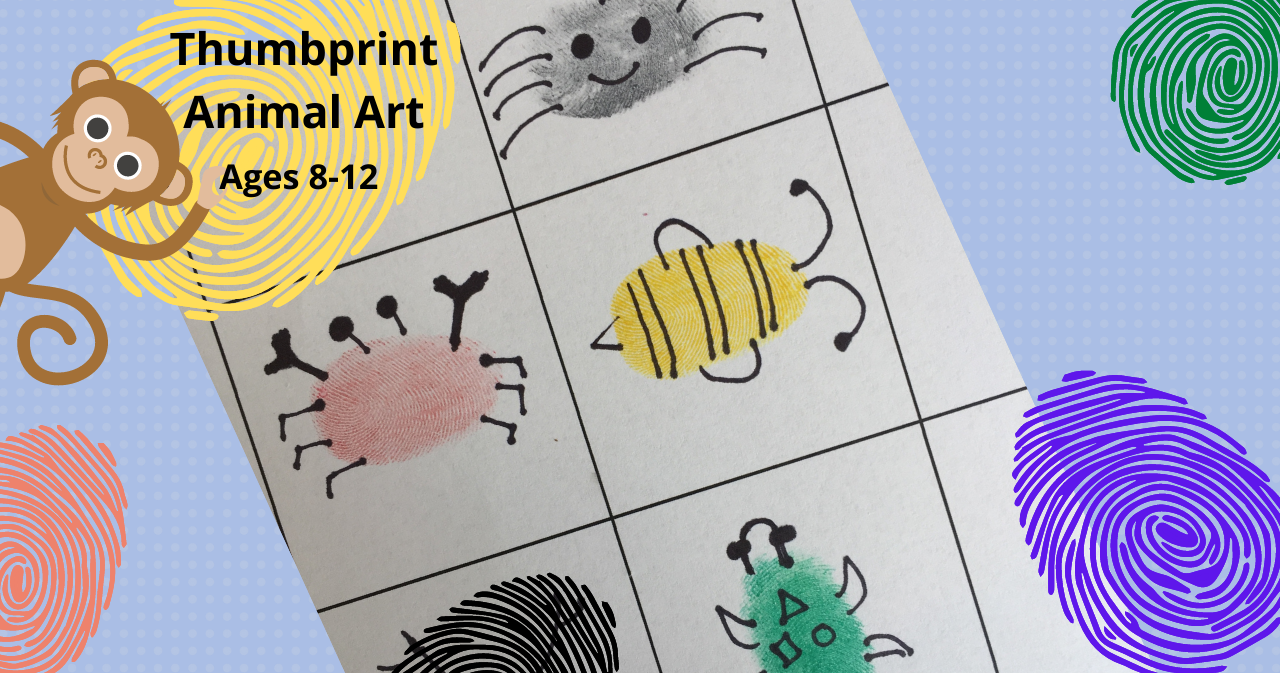 Thumbprint Animal Art | Small Online Class for Ages 8-10
