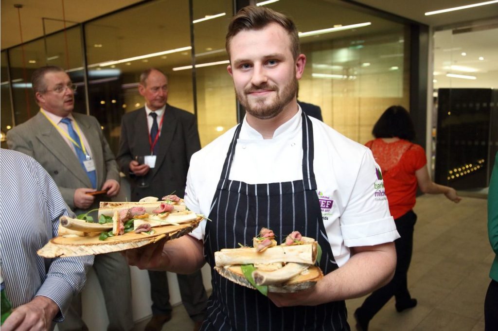 The finalists in Bartlett Mitchell's chef of the year competition prepared a selection of canapes for guests of the event and were joined on stage by chef consultant Adam Byatt, chef-patron of the Michelin-starred Trinity in London.