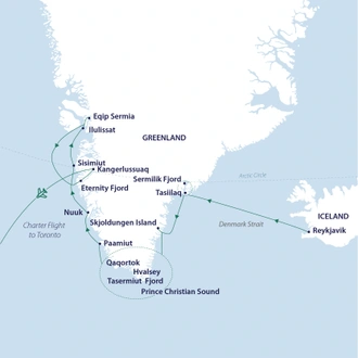 tourhub | Aurora Expeditions | Greenland Odyssey | Tour Map