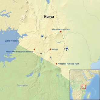 tourhub | Indus Travels | Elewana Sky Safari Kenya | Tour Map