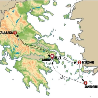 tourhub | Europamundo | Athens, Northern Greece and Greek Islands | Tour Map
