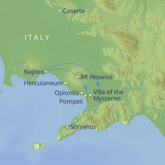 tourhub | Cox & Kings | Neapolitan Treasures: Caserta, Sorrento & Pompeii | Tour Map