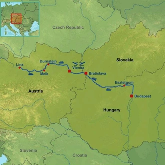 tourhub | Indus Travels | Dazzling Danube 2025 | Tour Map