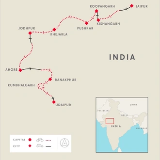 tourhub | SpiceRoads Cycling | Riding Regal Rajasthan | Tour Map
