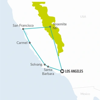 tourhub | Bamba Travel | San Francisco & Yosemite Express 3D/2N (From Los Angeles) | Tour Map