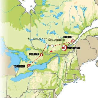 tourhub | Europamundo | Montreal and Quebec | Tour Map