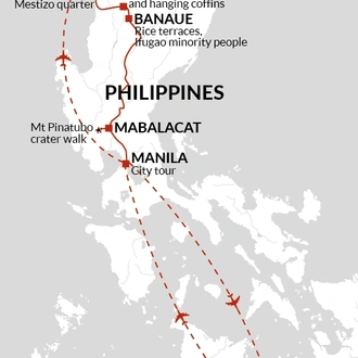 tourhub | Explore! | North Philippines Explorer + Bohol Beach Extension | Tour Map