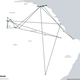 tourhub | Today Voyages | Oman Escorted Tours: The Essentials | Tour Map