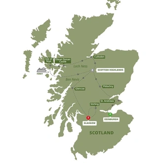 tourhub | Trafalgar | Best of Scotland | Tour Map