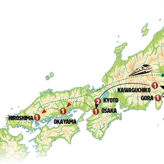 tourhub | Europamundo | Essential Japan and Hakone end Hiroshima | Tour Map