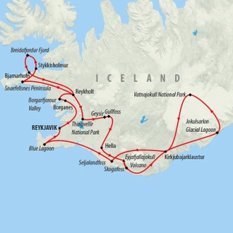 tourhub | On The Go Tours | Northern Lights Exploration - 8 days | Tour Map