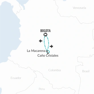 tourhub | Bamba Travel | Bogota & Cano Cristales Experience 7D/6N | Tour Map