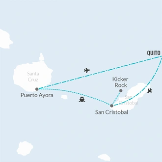 tourhub | Bamba Travel | Galapagos Island Hopping Diving Full Experience 8D/7N | Tour Map