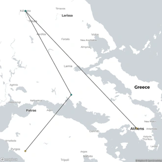 tourhub | Today Voyages | 4 Days Mainland Greece with Meteora | Tour Map