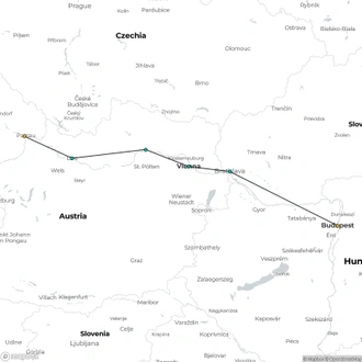 tourhub | Uniworld Boutique River Cruises | Danube Holiday Markets | Tour Map