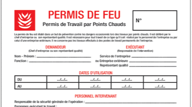 Représentation de la formation : Formation Permis feu 